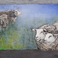 Materie schilderij met schapen 50 x 70 cm